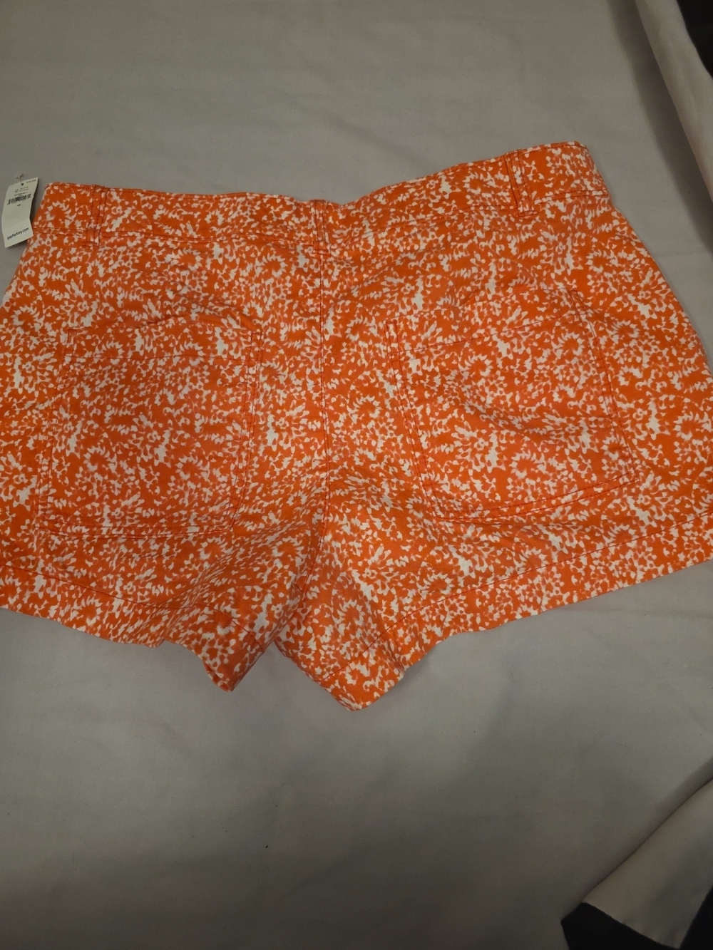 GAP Orange and White Printed High-Waist Shorts